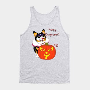 Bookie Boo the Corgi Clown - Happy Corgoween Tank Top